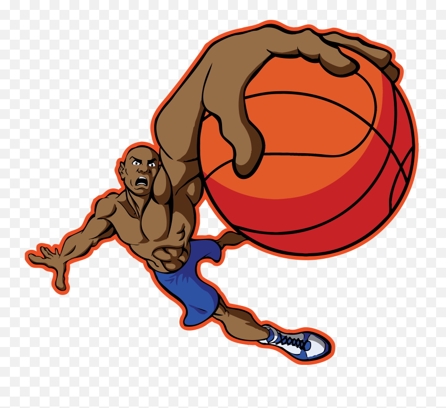 Download Playing Basketball Cartoon Transparent Png Image - Dunking Basketball Player Cartoon,Basketball Transparent