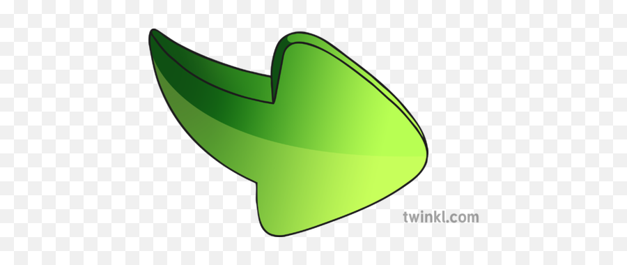 Green Curved Arrow Illustration - Twinkl Clip Art Png,Curved Arrow Transparent