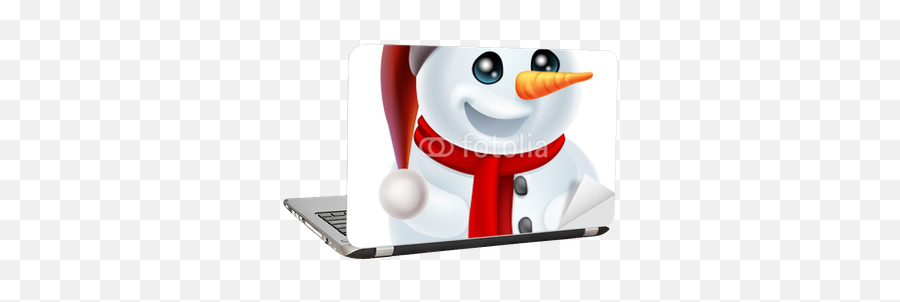 Christmas Snowman In Santa Hat Laptop Sticker U2022 Pixers - We Live To Change Snowman Png,Cartoon Santa Hat Png