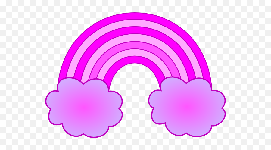 Purple And Pink Rainbow With 2 Clouds Clip Art - Rainbow Pink And Violet Png,Pink Clouds Png