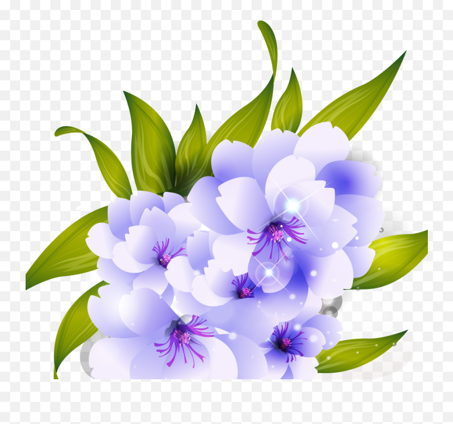 Flower Purple Vector Png - Vector Flowers Hd Png,Flowers Png Vector