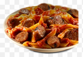 Download Sausage And Pasta Spaghetti - Fried Spicy Meat Png
