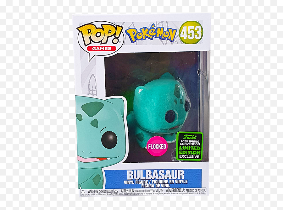 Pokemon - Bulbasaur Flocked Eccc 2020 Exclusive Pop Vinyl Figure Funko Bulbasaur Flocked Png,Bulbasaur Png