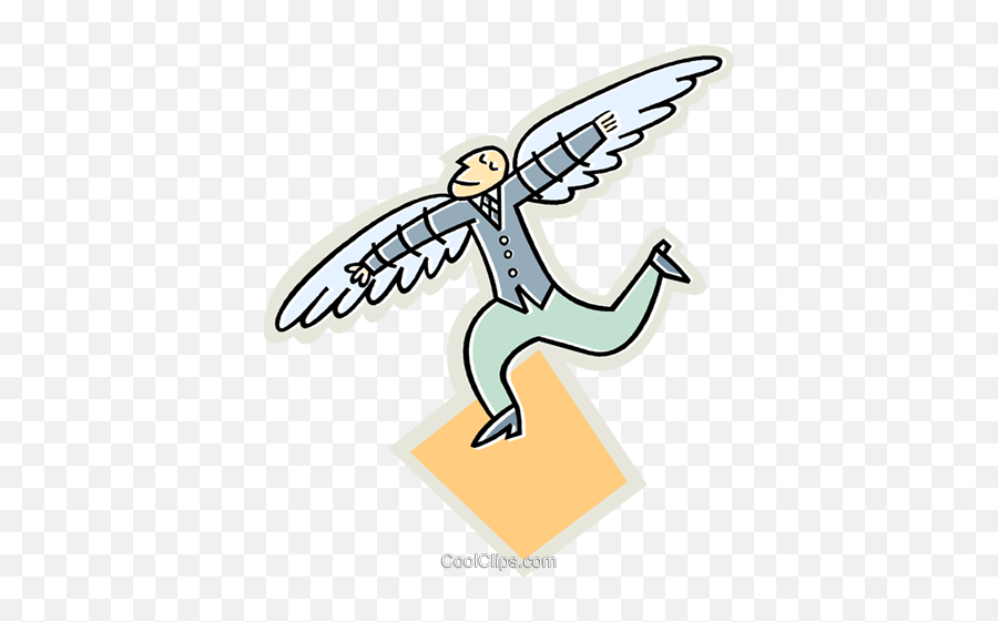 Man With Wings Royalty Free Vector Clip Art Illustration - Man With Wings Clipart Png,Wings Vector Png