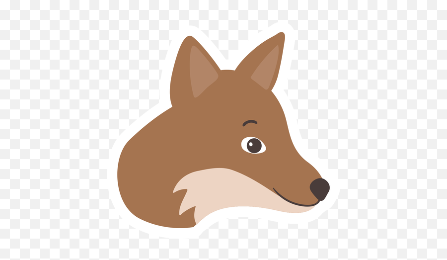 Fox Head Muzzle Flat Sticker - Hocico De Zorro Dibujo Png,Fox Head Png