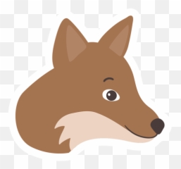 Fox Head Muzzle Flat Sticker - Hocico De Zorro Dibujo Png,Fox Head Png