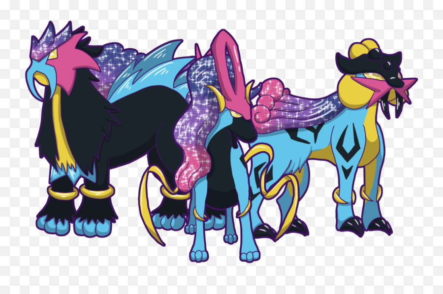 Download Cosmic Beaststhe 3 Legendary Dogs From The Johto - Mythical Creature Png,Suicune Png