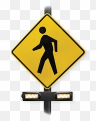 Street Sign Png - Rrfb Pedestrian Crossing Sign With Arrow Crosswalk Sign,Pedestrian Png
