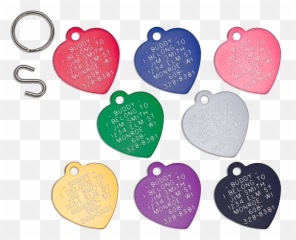 Heart Shaped Aluminum Pet Id Tag - Girly png