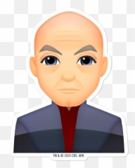 The Trek Collective Cute Star Character Emoji Stickers - Picard Emoji png
