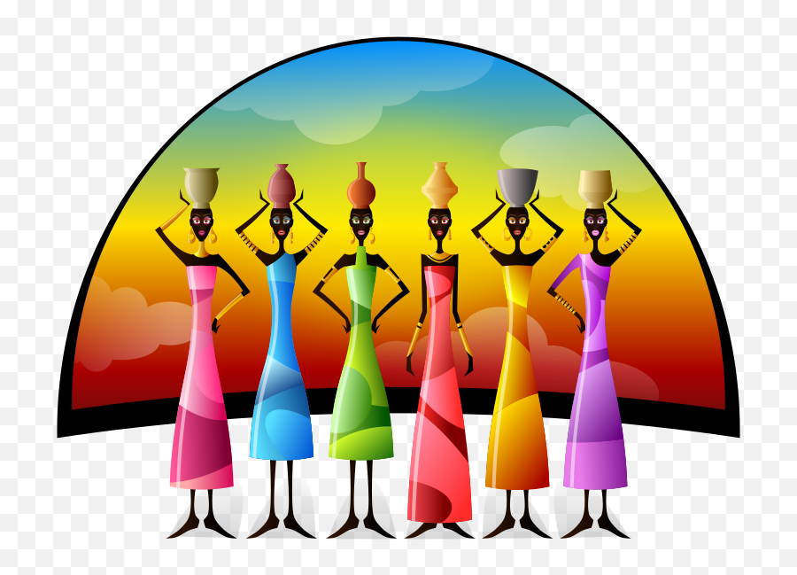 Crowd Clipart Village - Public Domain African Art Png,Village Png