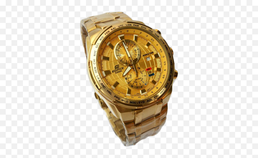 Casio Edifice Full Gold Watch For Men - Casio Edifice Golden Watch Png,Gold Watch Png