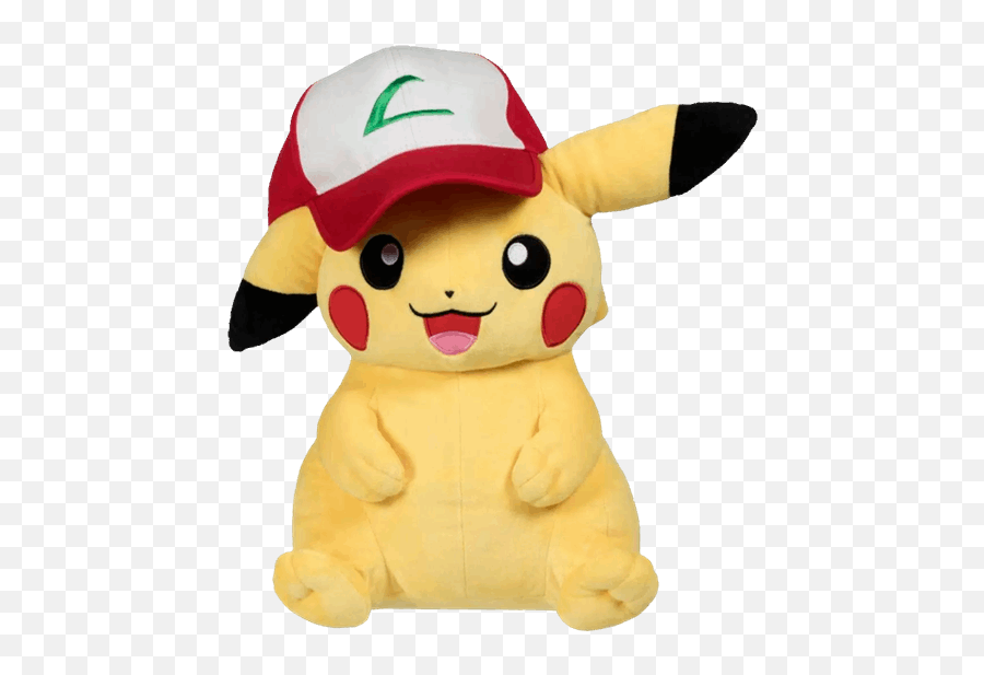 Download Pikachu Wearing Trainer Hat 16 Pokemon Centre - Pikachu With Hat Plush Png,Pokemon Hat Png