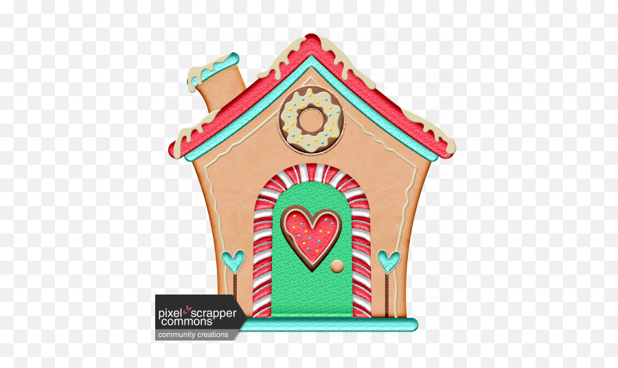Xmas 2016 Gingerbread House Graphic By Tina Shaw Pixel - Heart Png,Gingerbread House Png