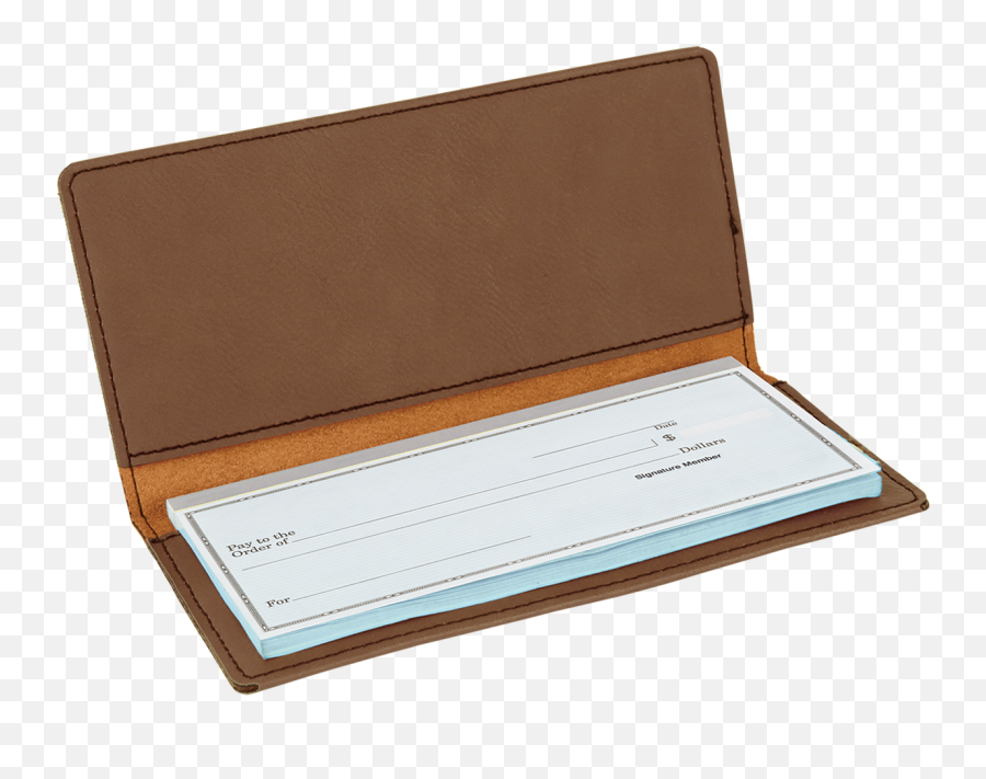 Dark Brown Leatherette Checkbook Cover With Custom Laser Engraving - Solid Png,American Icon Leather Case