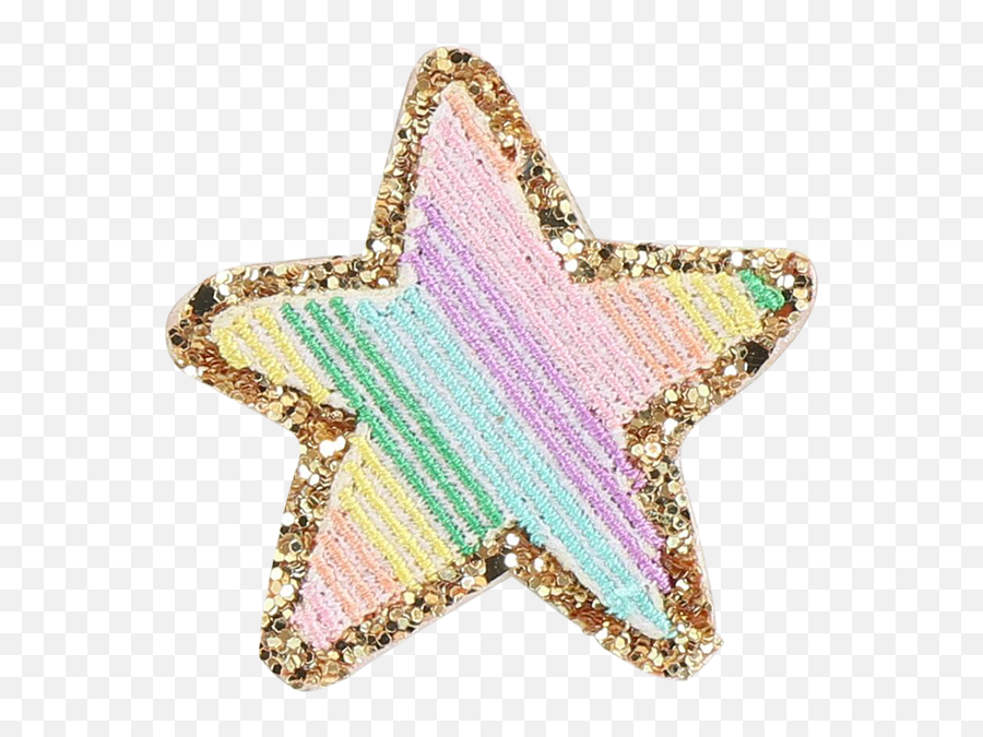 Glitter Rainbow Star Patch - Glitter Star Png,Glitter Stars Png