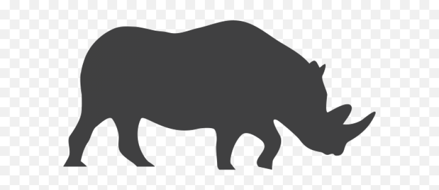 Black Rhino Endangered - Black And White Rhino Png,Rhino Png