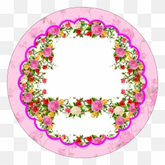 Adesivo Etiqueta Flores Png Redondo - Toppers Redondos De Flores,Flores Png