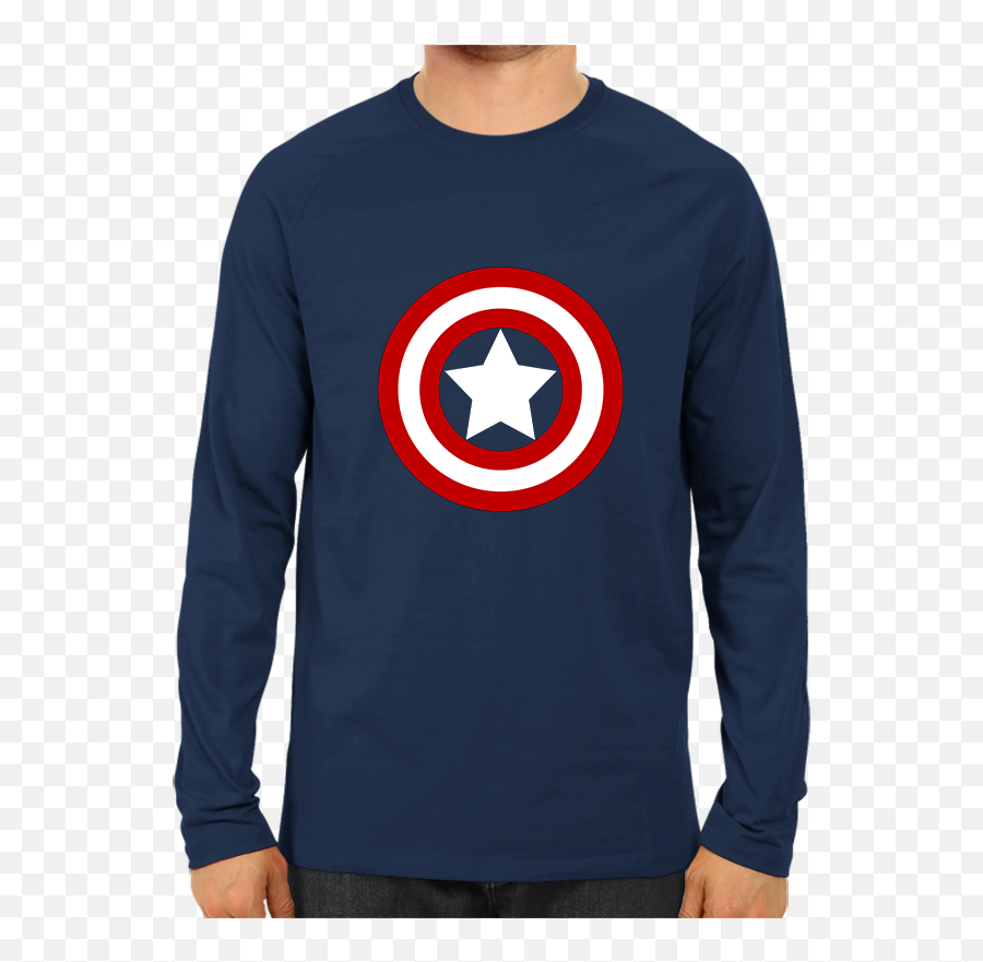 Captain America Logo Full Sleeve Navy - Rajasthan Royals T Shirt Png,Captian America Logo