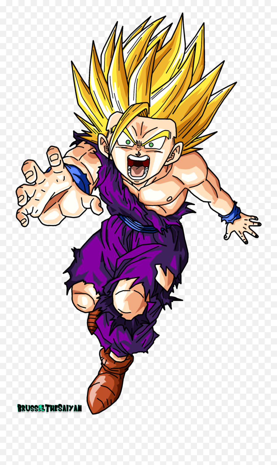 Download Super Saiyan 2 Teen Gohan By - Gohan Teenage Super Saiyan 2 Png,Gohan Png