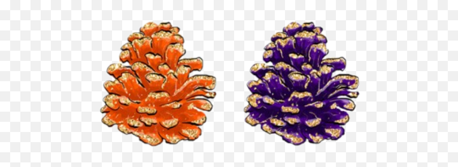 Watercolor Pinecone Pine Cone Purple Orange Png - Artificial Flower,Pine Cone Png