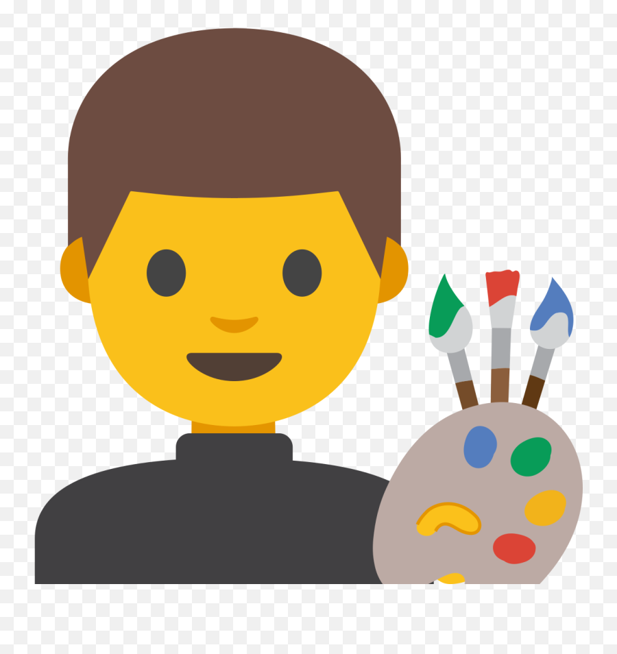 Fileemoji U1f468 200d 1f3a8svg - Wikimedia Commons Graduation Emoji Girl Transparent Png,Egg Emoji Png