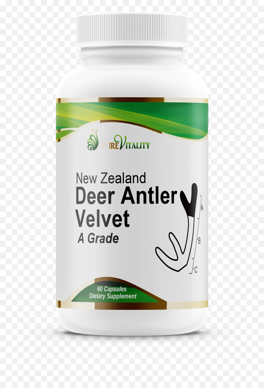 Deer Antler Velvet Grade A 60 X 250mg - Velvet Antler Png,Deer Antler Png