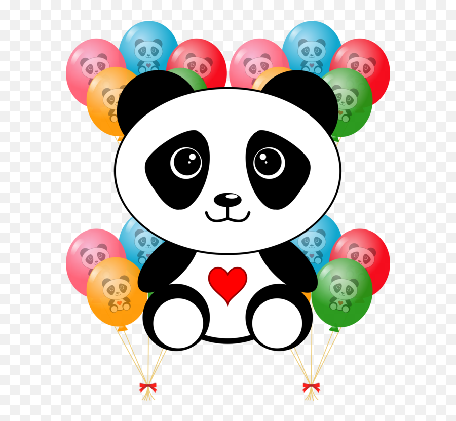 Toy Food Balloon Png Clipart - Oso Panda Para Colorear,Red Panda Png
