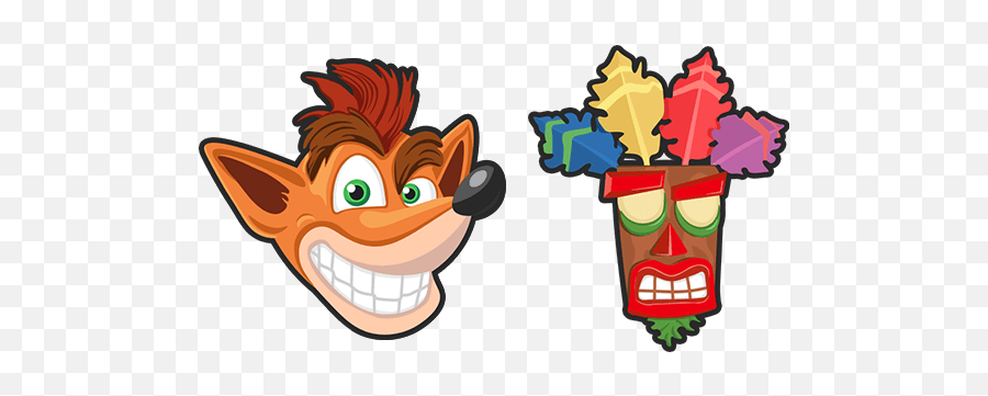 Crash Bandicoot And Aku Mask Cursor U2013 Custom - Crash Bandicoot Aku Png,Crash Bandicoot Png