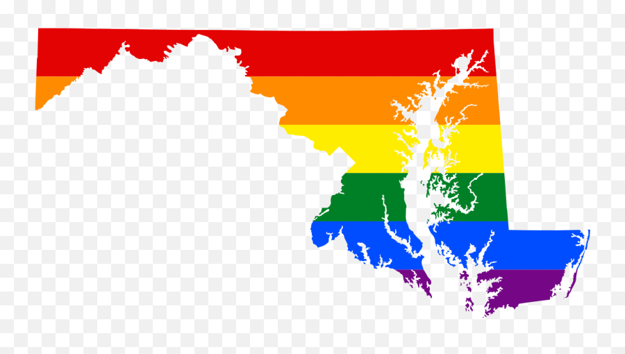 Filelgbt Flag Map Of Marylandsvg - Wikipedia Topographical Map Of Maryland Png,Maryland Flag Png