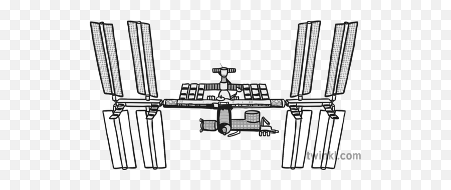 Space Station Black And White Illustration - Twinkl Space Station Black And White Png,Space Station Png