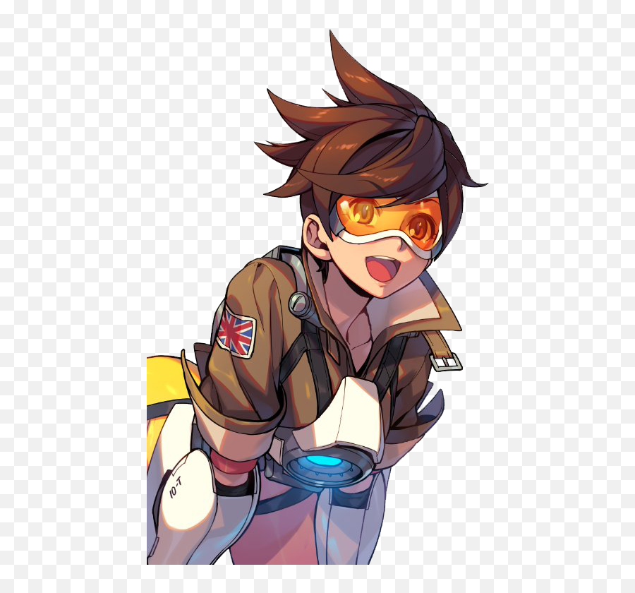 Cropped Background Tracer - Anime Tracer Fanart Png,Tracer Transparent