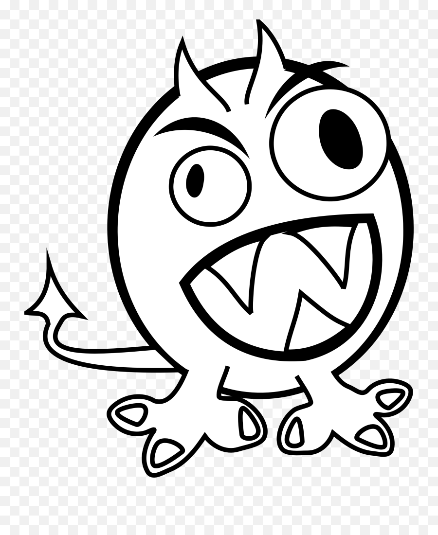 Funny Faces Image 7 Png Clipart - Monster Black And White,Funny Faces Png
