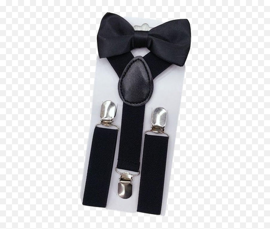 Black Bow Tie And Suspender Set - Solid Png,Bow Tie Transparent