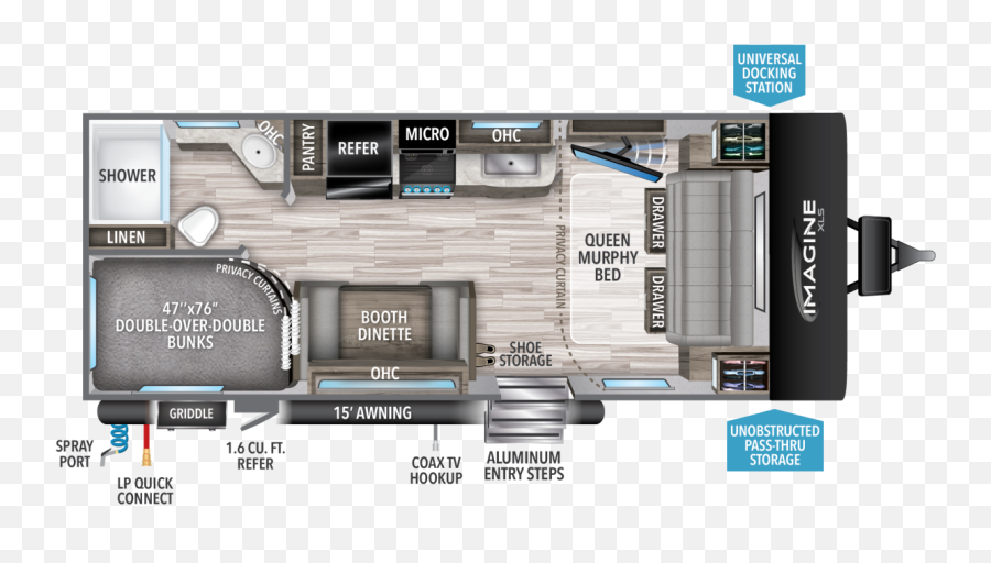 Imagine Xls Travel - Trailer Floorplans Grand Design Grand Design 21bhe Png,Floorplan Icon