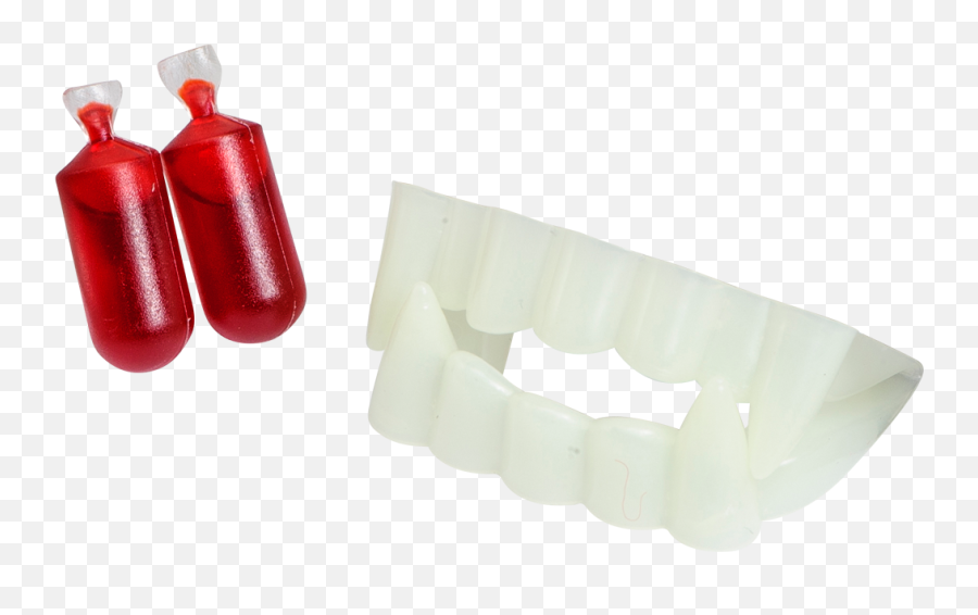 Download Vampire Teeth And Fake Blood Large - Toothbrush Boxing Glove Png,Vampire Teeth Png