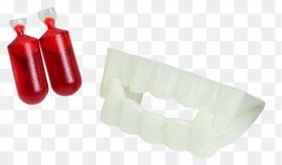 Download Vampire Teeth And Fake Blood Large - Toothbrush Boxing Glove Png,Vampire Teeth Png
