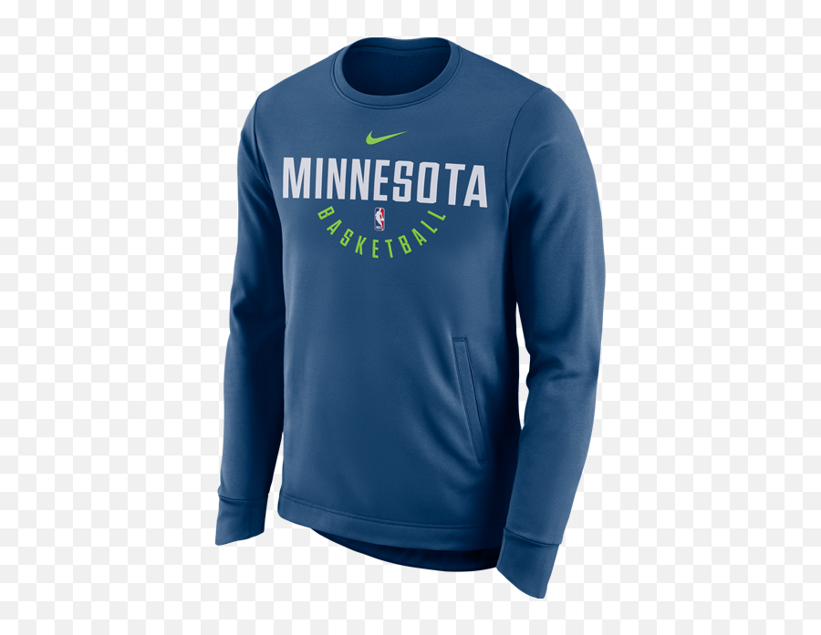 Minnesota Timberwolves Thermal Blue Long Sleeve Crew - Timberwolves Long Sleeve Png,Nike Icon Crew