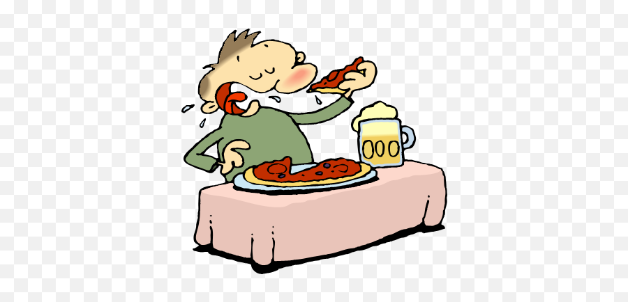 Clipart People Eating - Eating Pizza Cartoon Png,People Eating Png