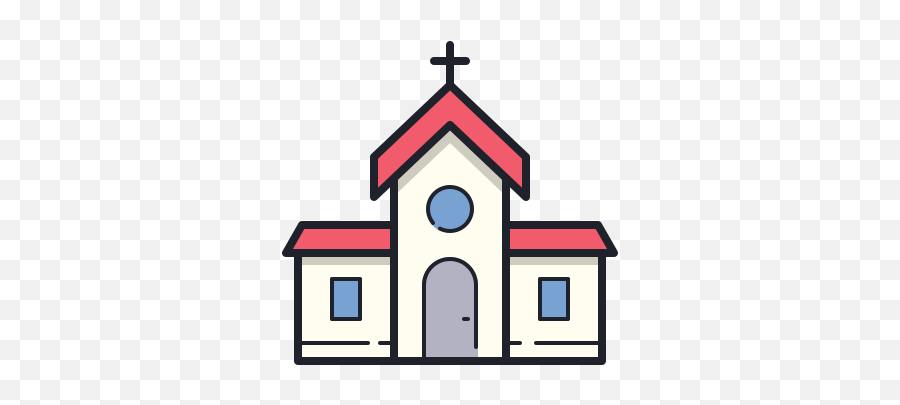 Church Icon In Color Hand Drawn Style - Church Is Essential Png,Icon For Church