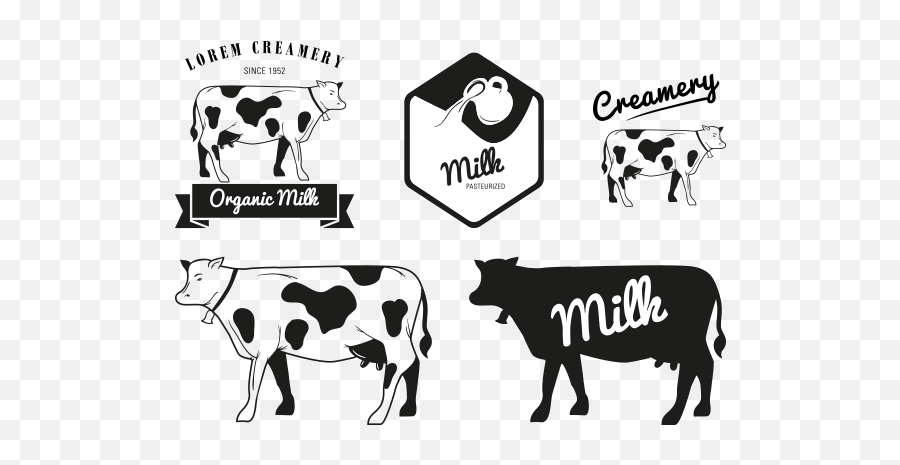 Milk Holstein Friesian Cattle Dairy Logo - Milk Cow Cow Logo Png,Cow Logo