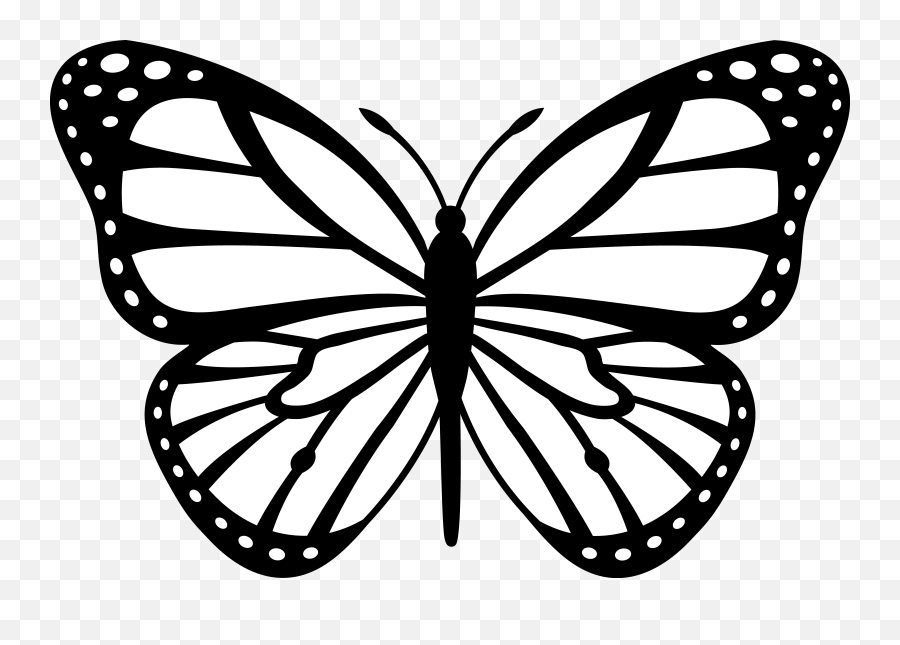 Long Butterfly Tattoo Transparent Png - Butterfly Png Black And White,Butterfly Tattoo Png