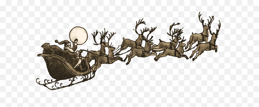 Download Hd Reindeer And Santa Claus - Santa Sleigh And Santa Claus With Reindeers Png,Sleigh Png