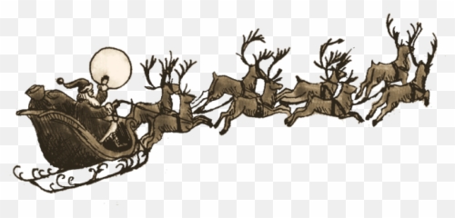 Download Hd Reindeer And Santa Claus - Sleigh With Reindeers Png