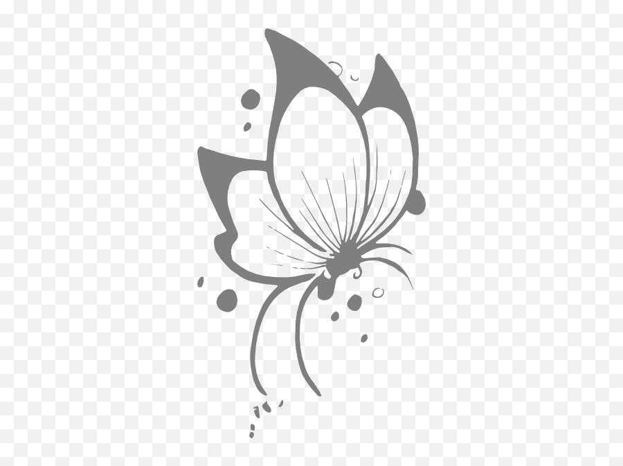 Side Butterfly In Silver Clip Art - Vector Clip Free Side Butterfly Svg Png,Butterfly Vector Png