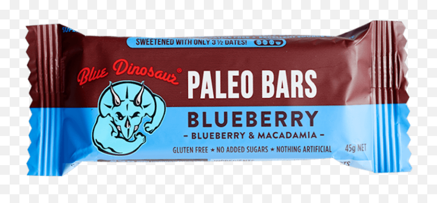 Blue Dinosaur - Blueberry And Macadamia Paleo Bar 45g Dinosaur Cereal Bar Png,Blueberries Png