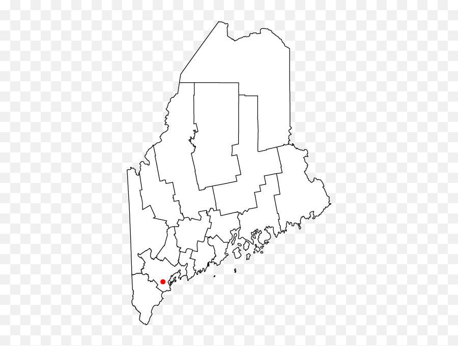 Map Of Maine Highlighting Westbrook - Lewiston Maine On A Map Png,Westbrook Png