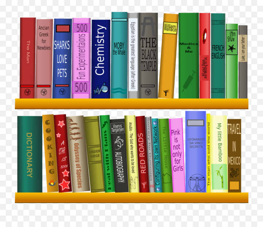 Shelving Bookcase Text Png Clipart - Books In Library Clip Art,Bookcase Png