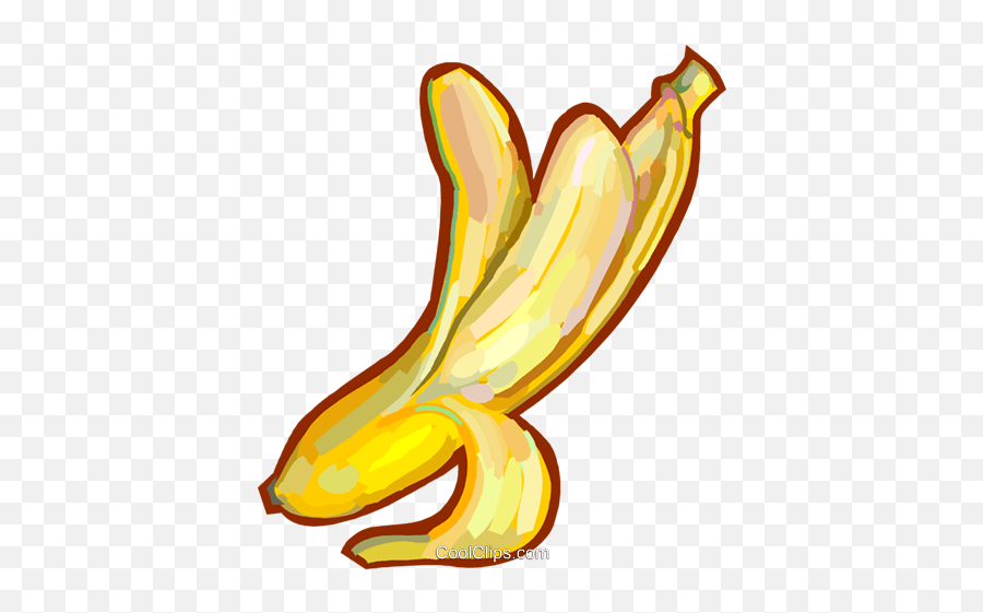 Peeled Banana Royalty Free Vector Clip Art Illustration - Descascada Banana Png,Banana Peel Png