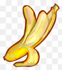 Peeled Banana Royalty Free Vector Clip Art Illustration - Descascada Banana Png